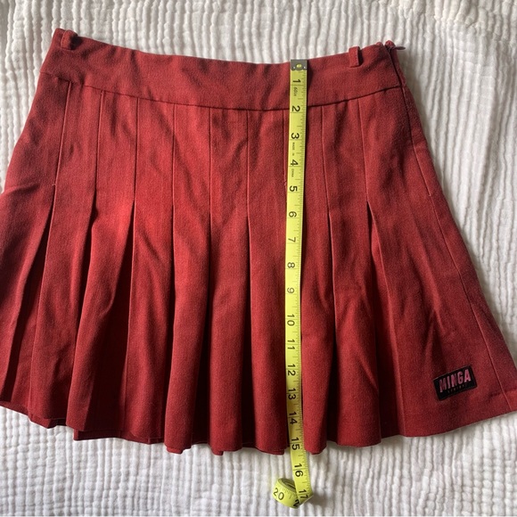 Minga London Womens Burgundy Pleated Tennis Skirt size 4 - Picture 5 of 9